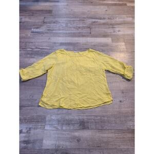 Sis sis small womens yellow 3/4 sleeve blouse